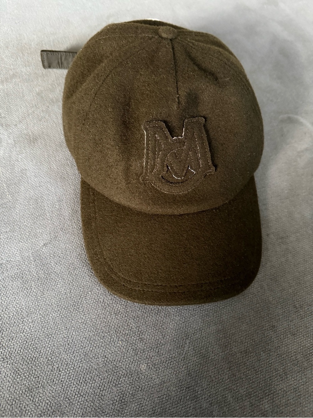 Moncler Classic Tonal Baseball Cap. Wool Blend Adjustable Strap